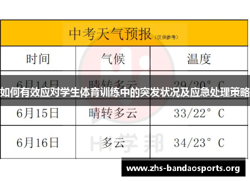 如何有效应对学生体育训练中的突发状况及应急处理策略